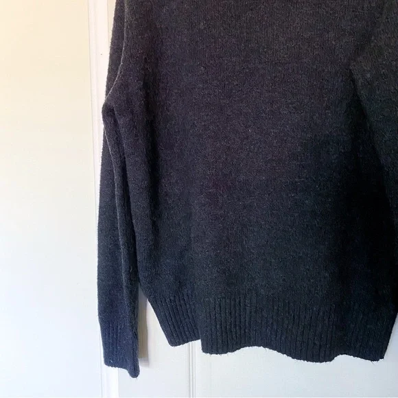 Jenni Kayne Sweater Oversized Cotton Ribbed Knit Alpaca Wool Charcoal XXS EUC - Picture 3 of 11